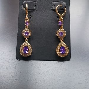 Plated Gold Earrings Purple